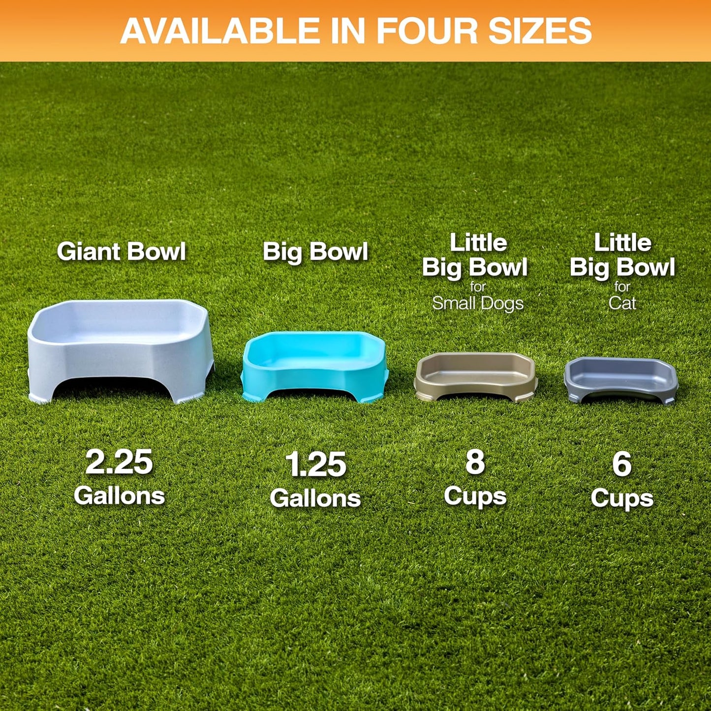 Extra Large Water Bowl for Dogs, Outdoor Dog Water Bowl (1.25 Gallon XL Capacity), Big Trough Style Food Dish for Indoors or Outside, No Spill Large Dog Bowls, Gunmetal Grey